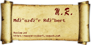 Mészár Róbert névjegykártya