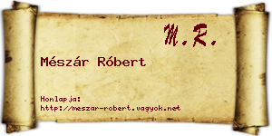 Mészár Róbert névjegykártya
